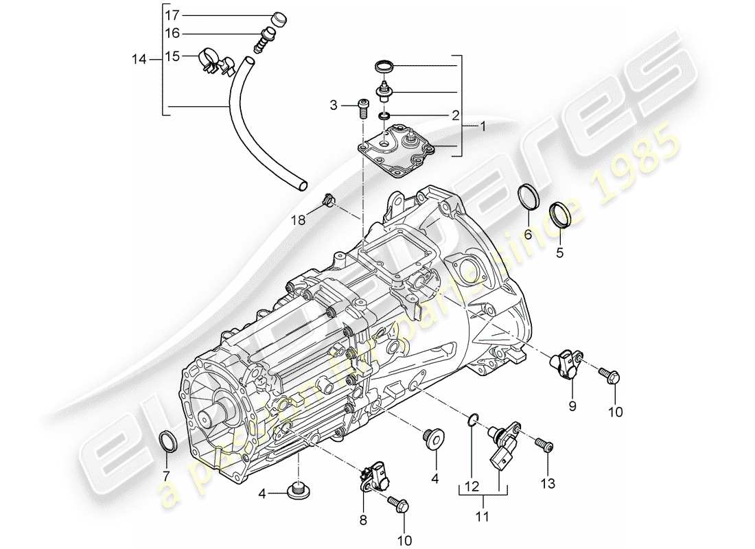 porsche 2008 (cayenne e1 9pa) transmission de remplacement schéma des pièces