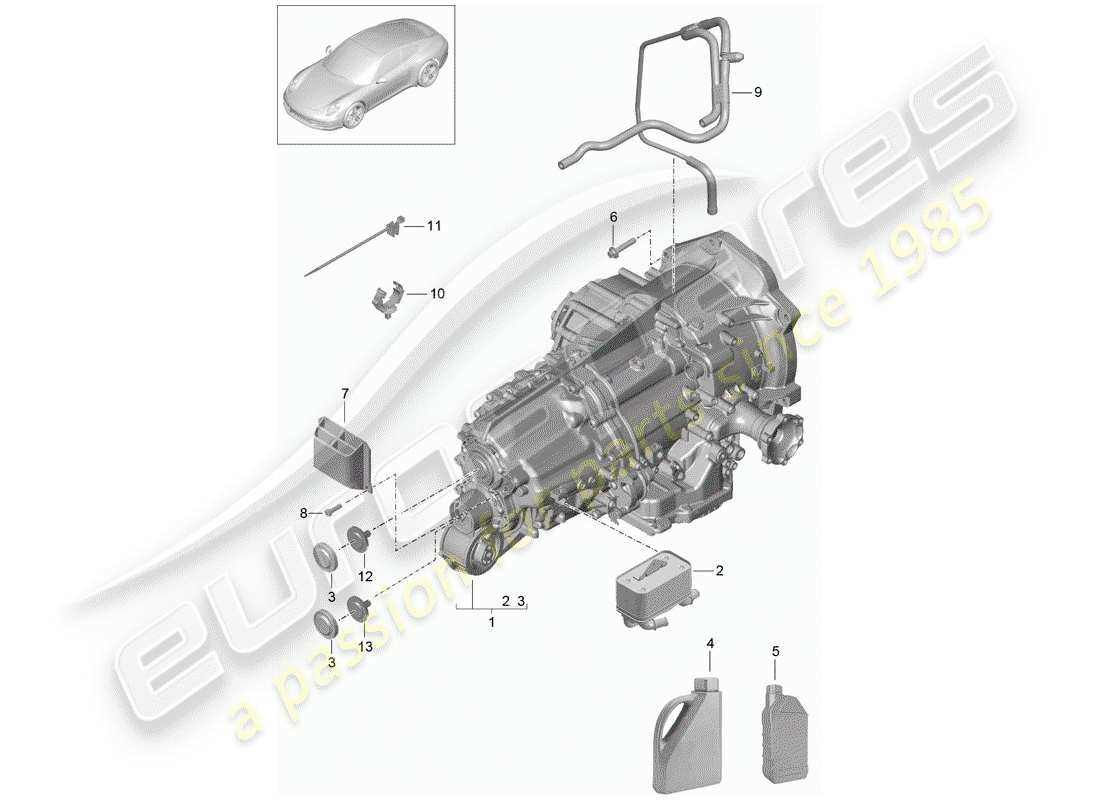 porsche 2013 (991-1) -pdk-diagramme des pièces
