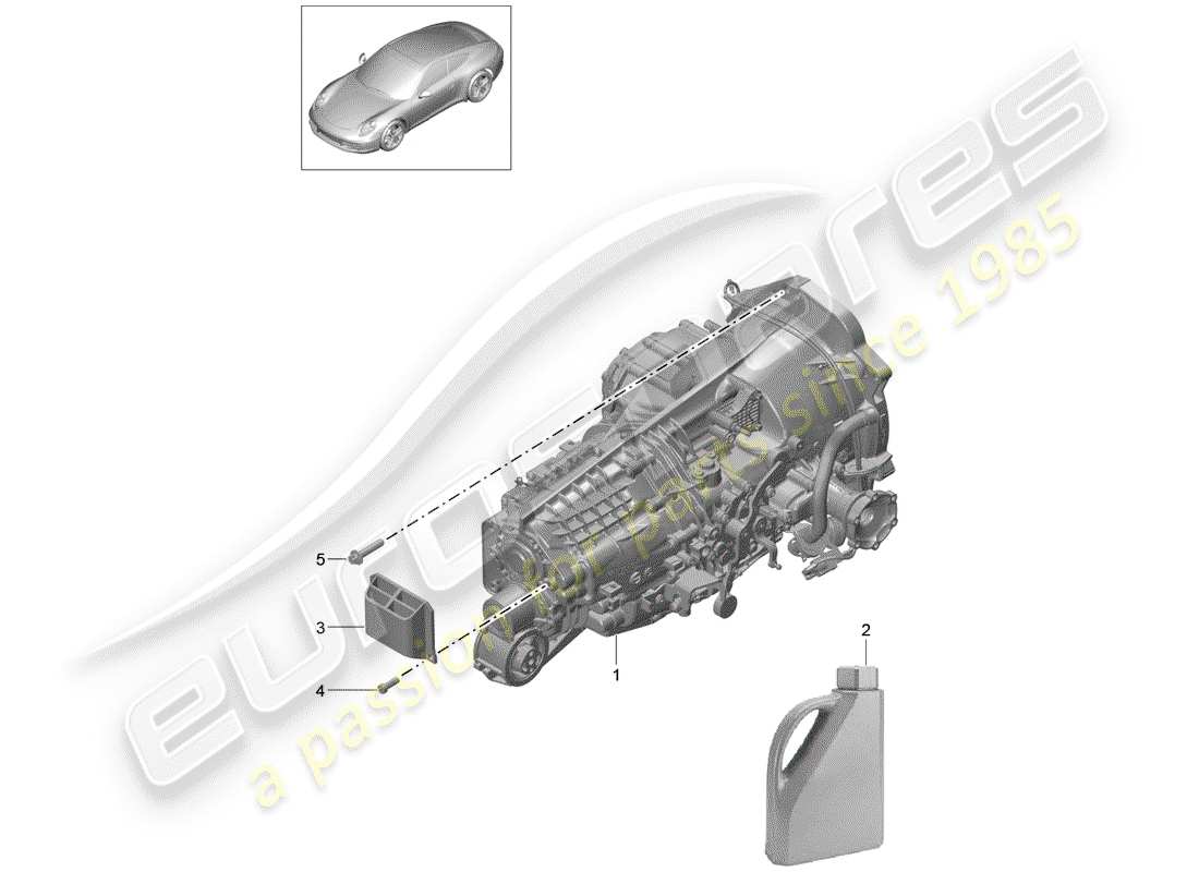 porsche 2013 (991-1) boîte de vitesses manuelle schéma des pièces