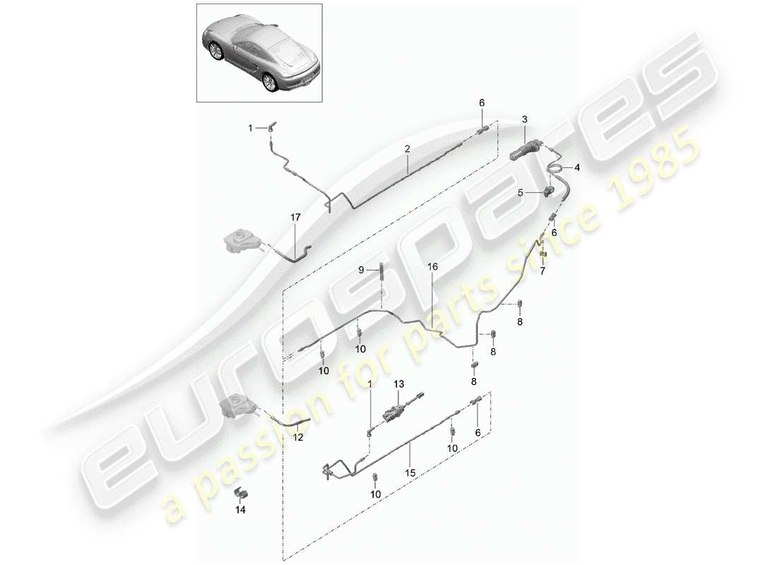 porsche 2016 (981 cayman) actionnement de l'embrayage schéma des pièces