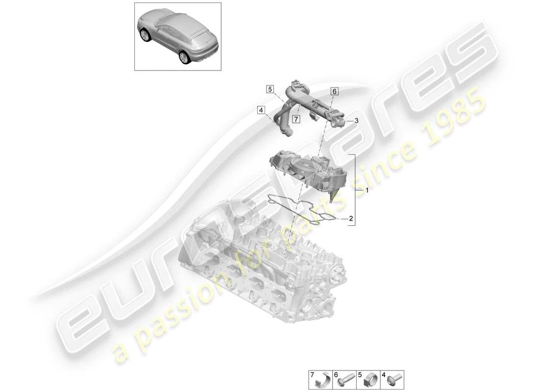 porsche 2019 (macan) séparateur d'huile schéma des pièces