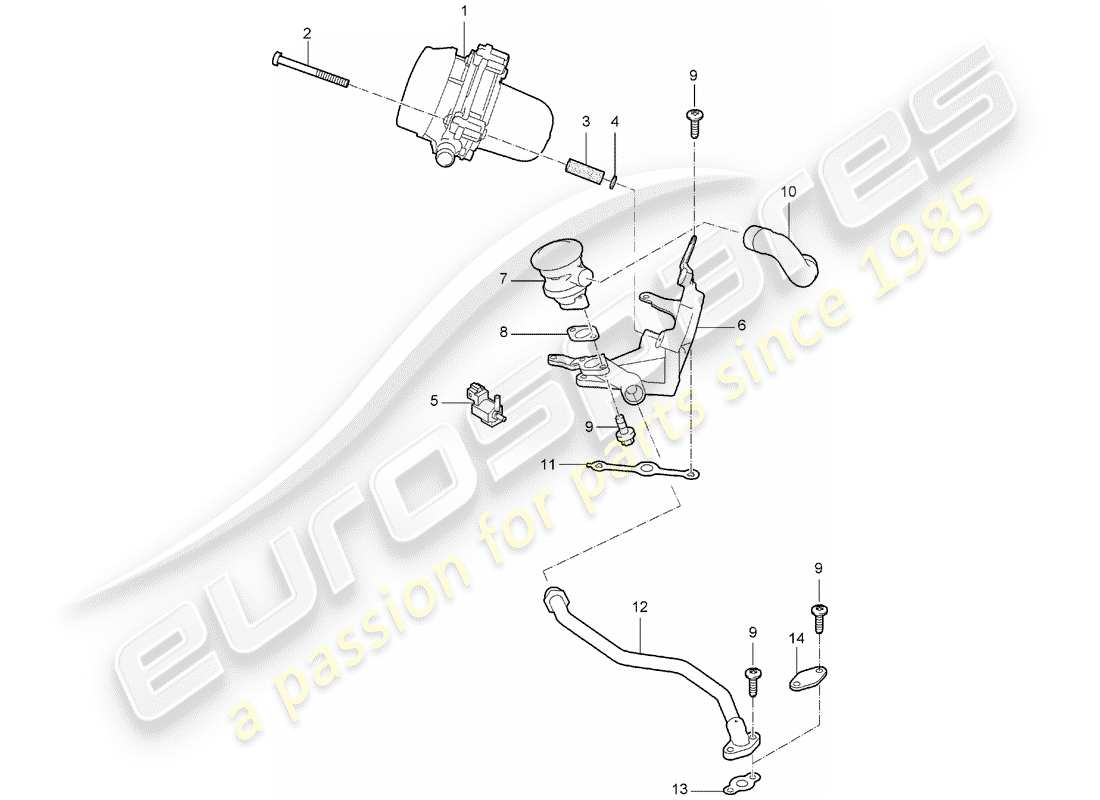 porsche 2007 (987 boxster) injection d'air schéma des pièces