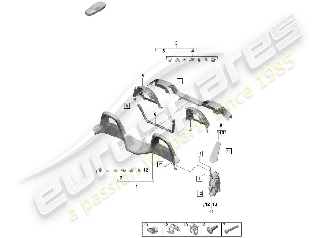 porsche 2020 (718 boxster spyder) garnitures schéma des pièces