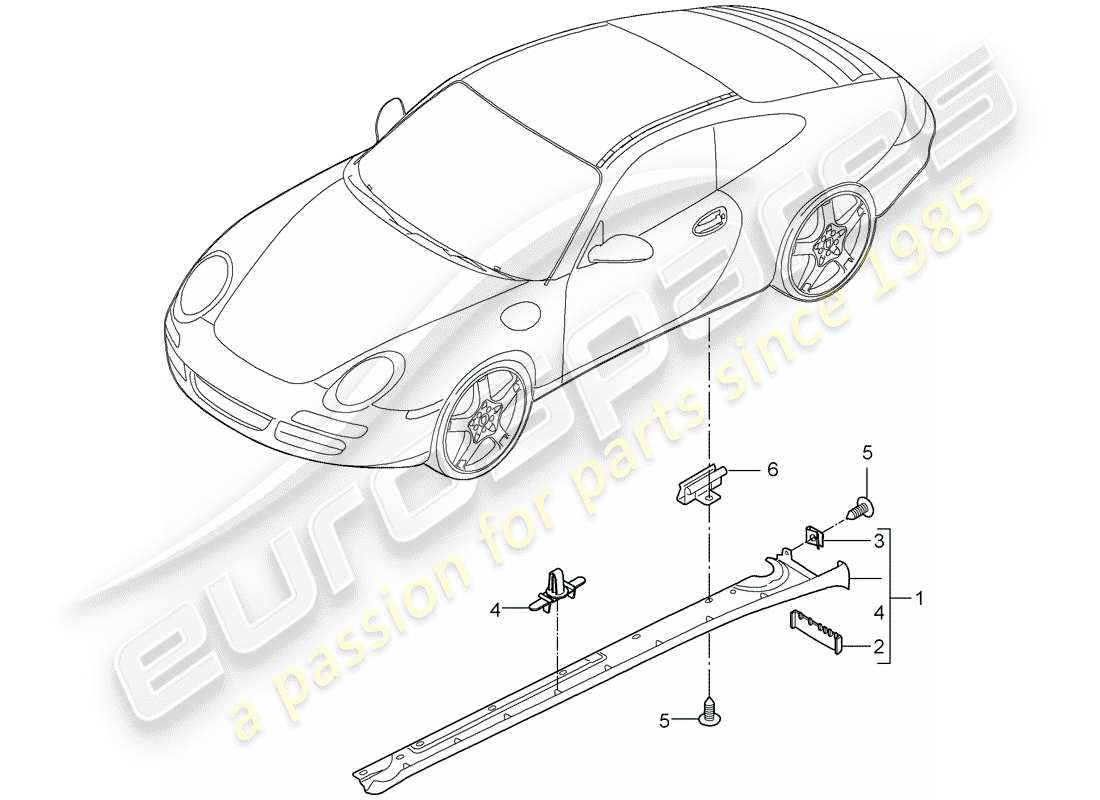 porsche 2011 (997-2) garniture de membre latéral schéma des pièces