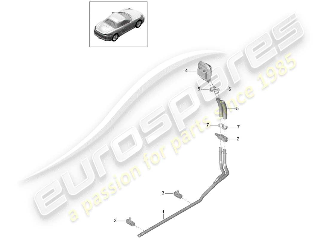 porsche 2020 (718 boxster) schéma des pièces du chauffage