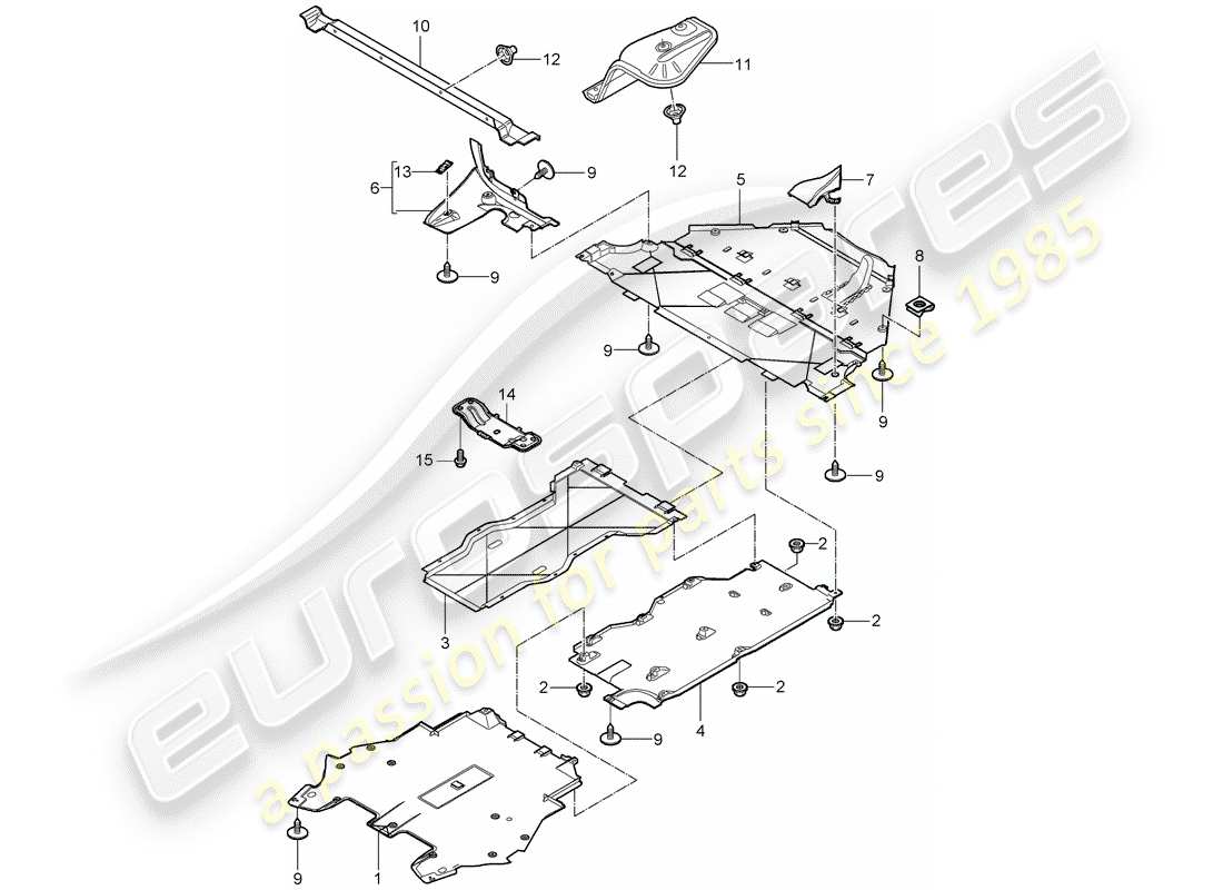 porsche 2012 (997-2) garnitures schéma des pièces