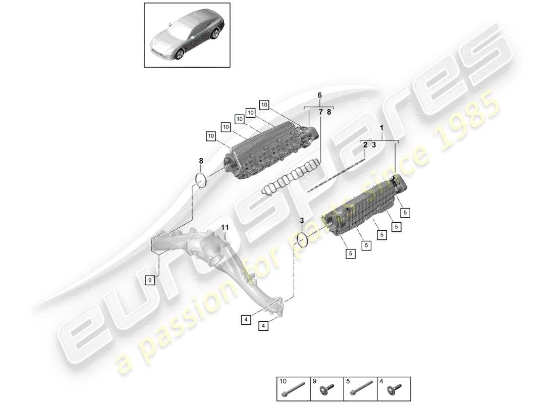porsche 2019 (panamera 971-1) tuyau d'admission schéma des pièces