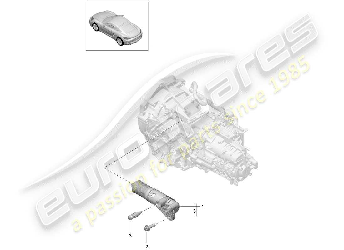porsche 2018 (718 cayman) cylindre réservoir d'embrayage schéma des pièces