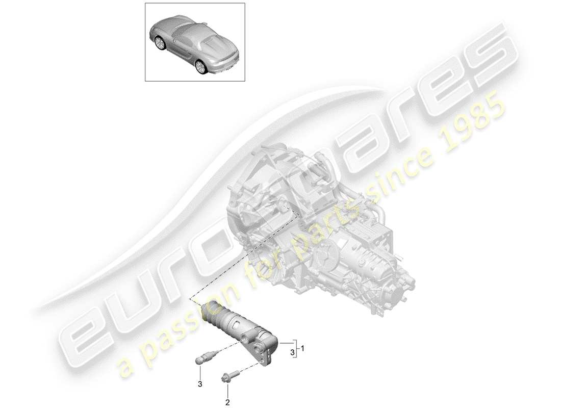 porsche 2016 (981 boxster spyder) debrayage d'embrayage schéma des pièces