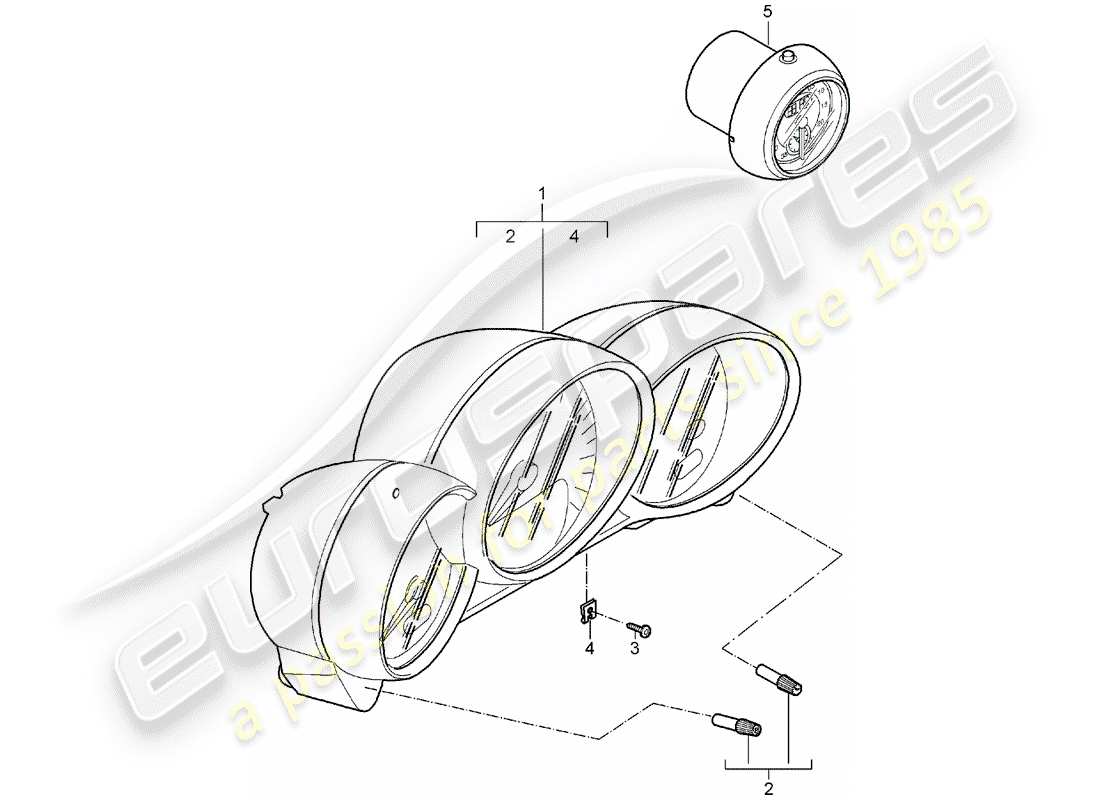 porsche 2007 (987 boxster) schéma des pièces des instruments