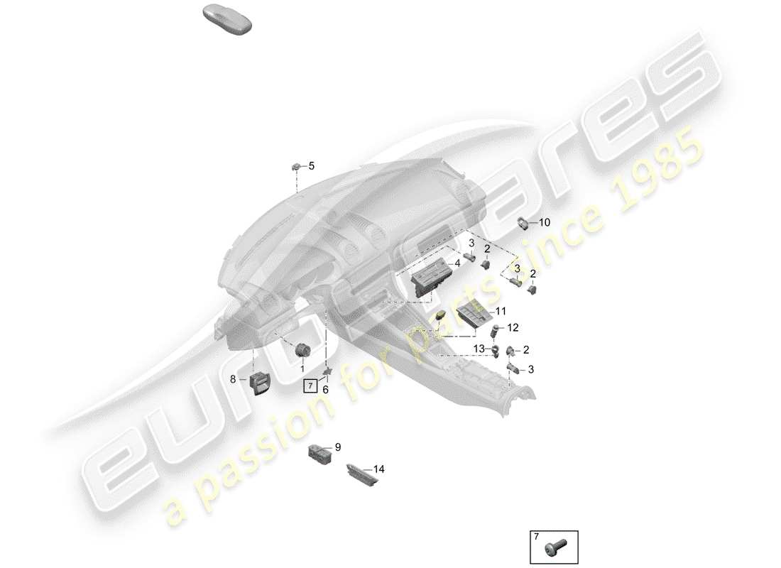 porsche 2020 (718 boxster spyder) changer schéma des pièces