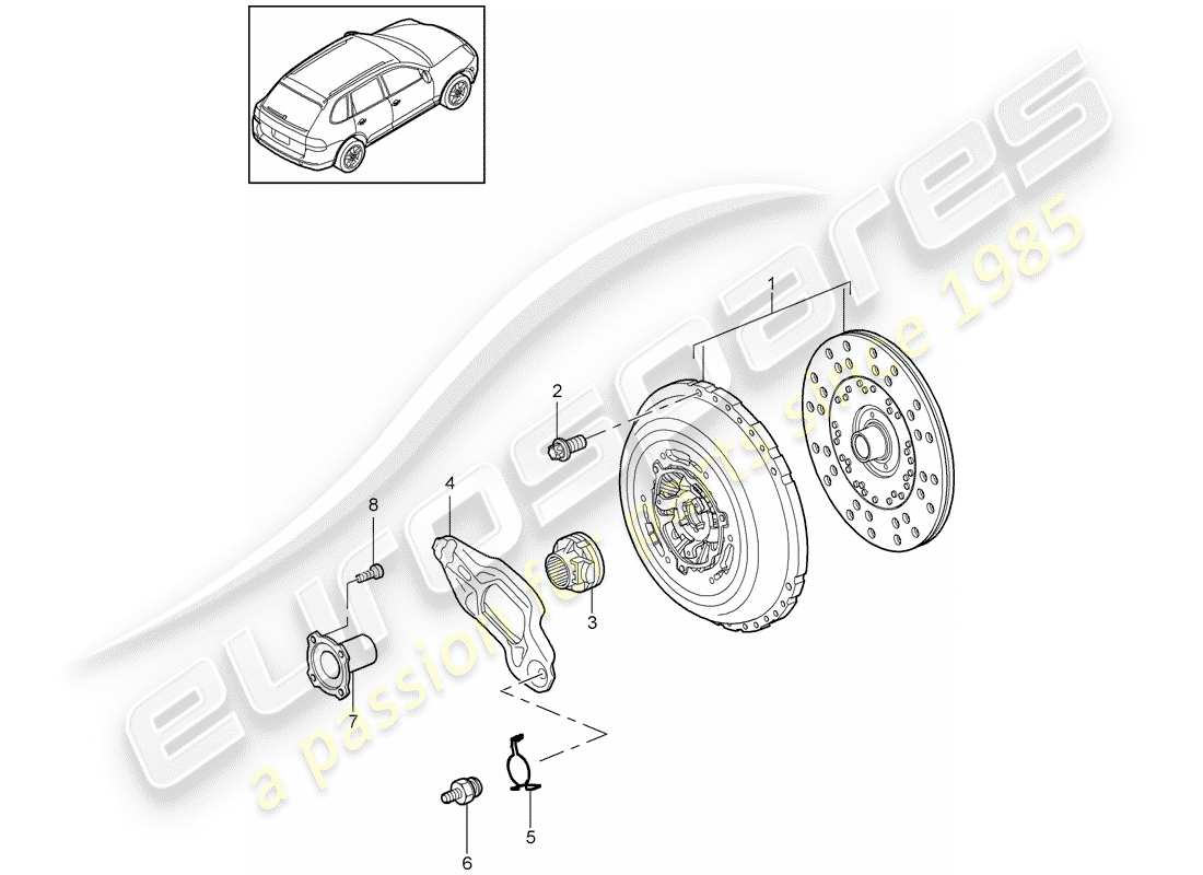 porsche 2011 (cayenne e2 92a) embrayage schéma des pièces