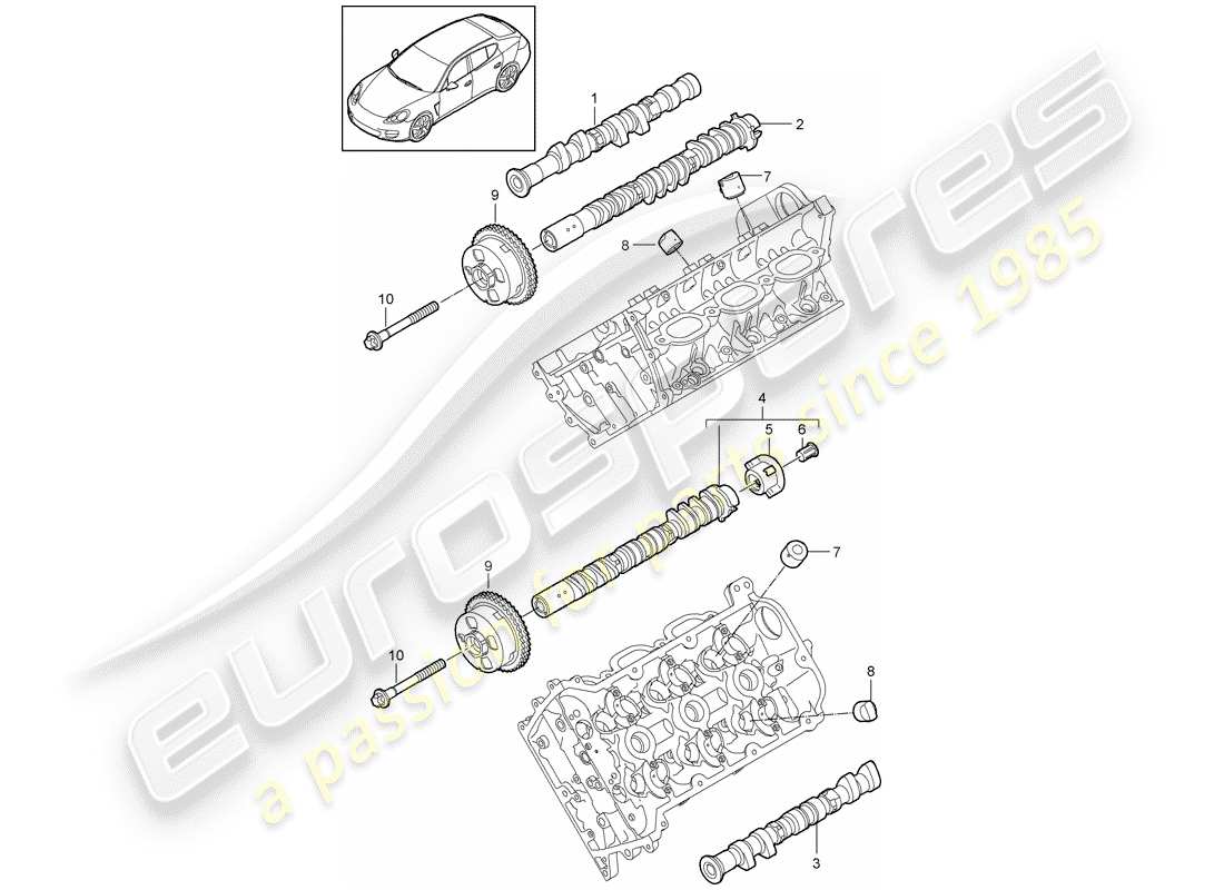 porsche 2011 (panamera 970) arbre à cames schéma des pièces