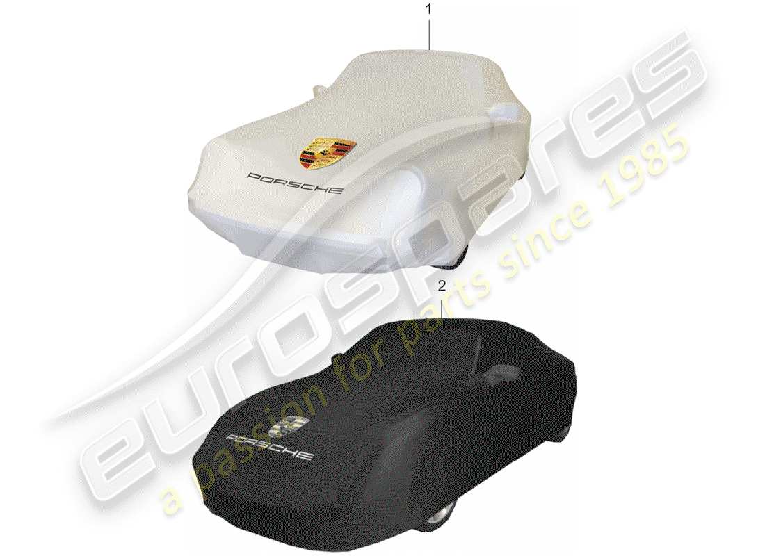 porsche 2016 (accessories) couverture de véhicule schéma des pièces