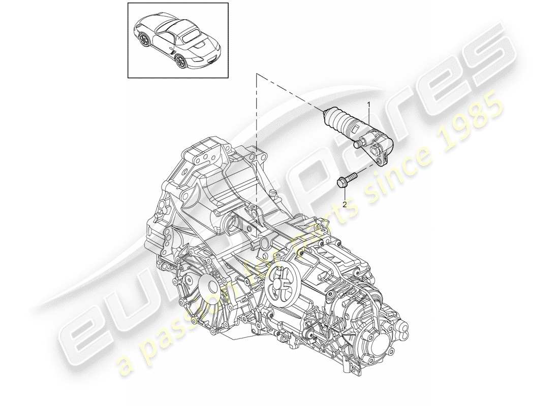 porsche 2011 (987 boxster) debrayage d'embrayage schéma des pièces