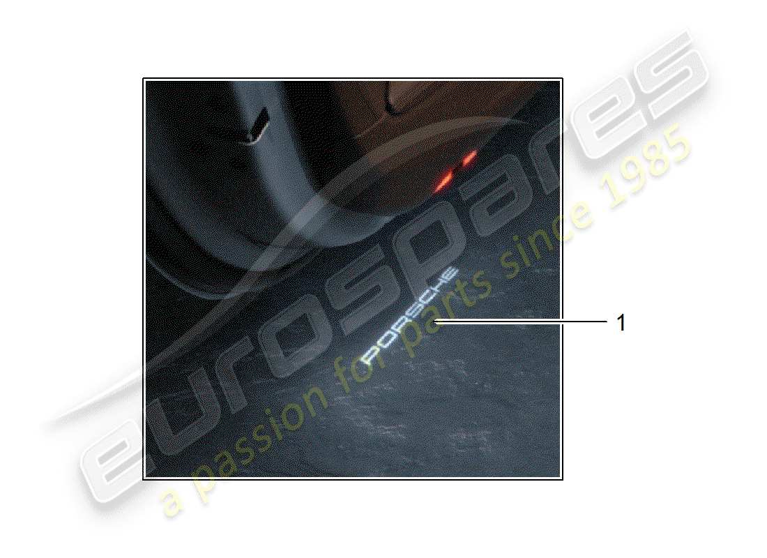 porsche 2019 (tequipment cayenne) projecteur de porte led schéma des pièces