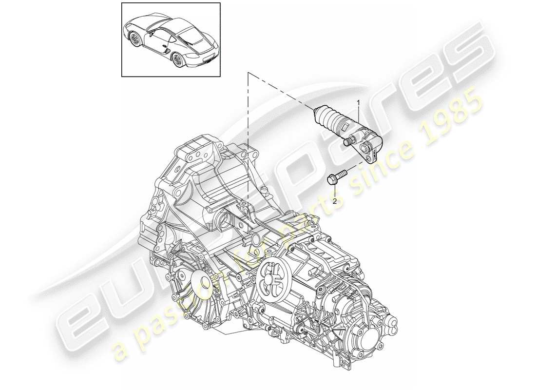 porsche 2011 (987 cayman) débrayage schéma des pièces
