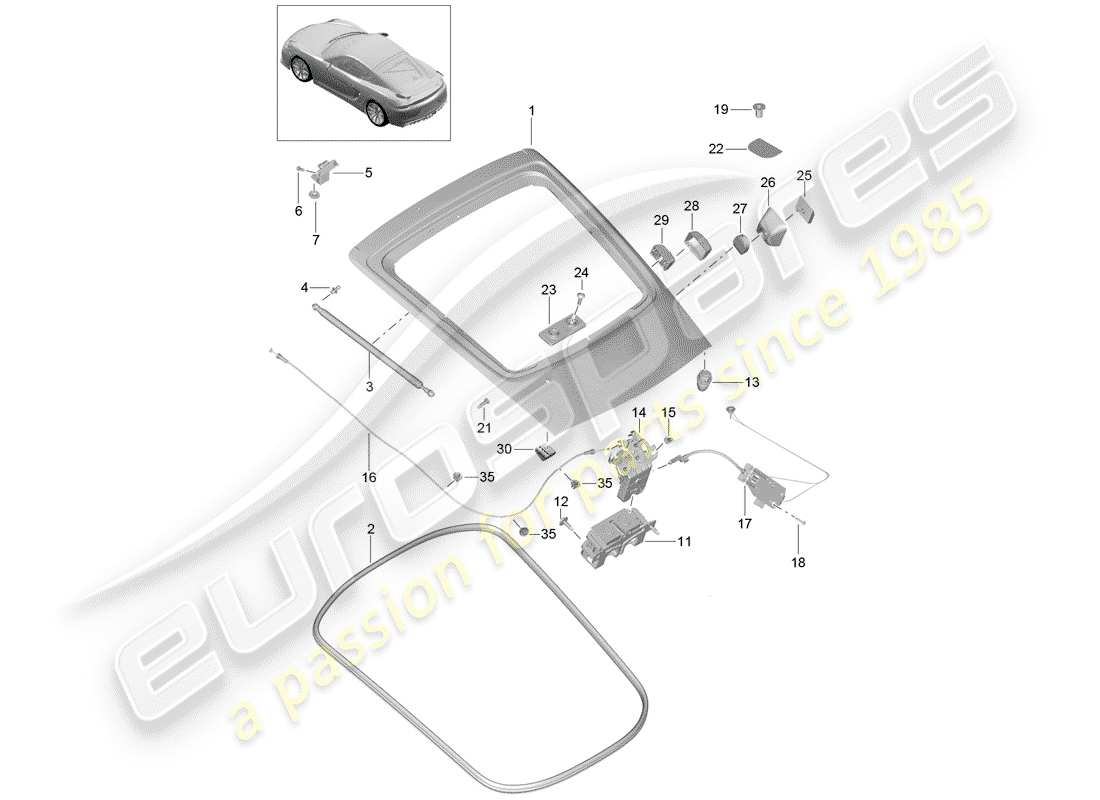 porsche 2016 (981 cayman gt4) couverture diagramme de pièce