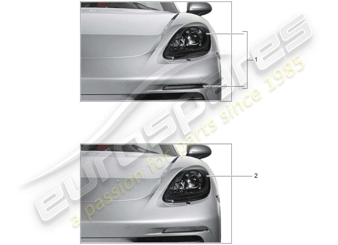 porsche 2013 (tequipment 98x/99x) schéma des pièces des phares