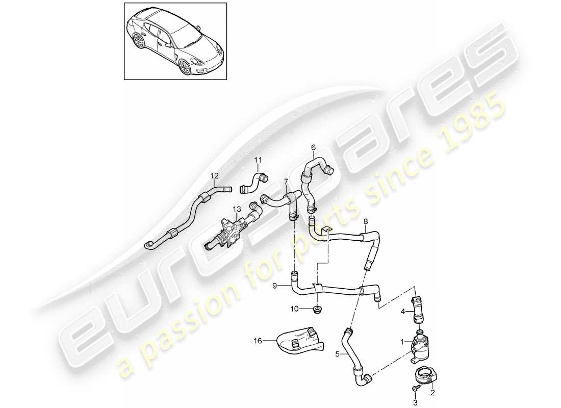 porsche 2010 (panamera 970) conduite air chaud schéma des pièces