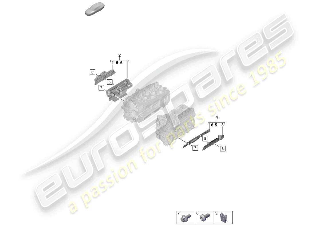 porsche 2020 (718 cayman) plaques de recouvrement de culasse schéma des pièces
