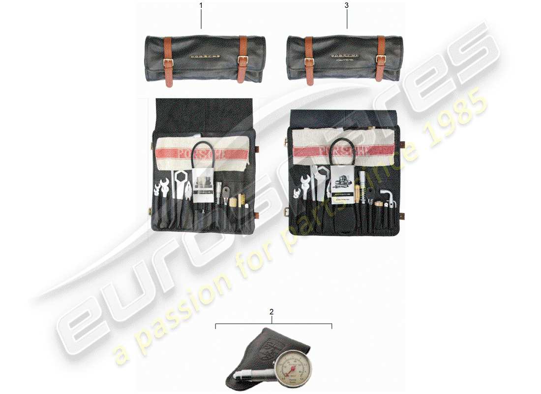 porsche 1959 (356/356a) outil - et - accessoires - trousse de premiers secours schéma des pièces