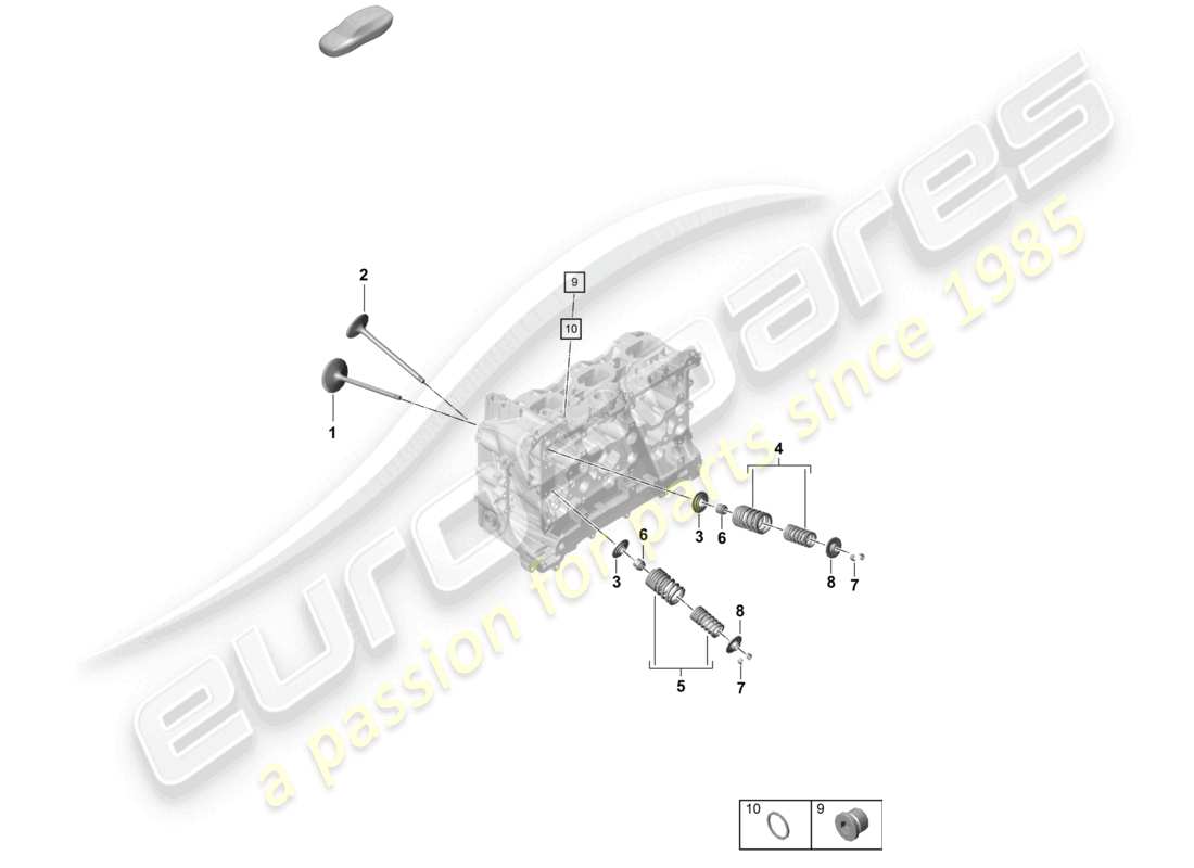 porsche 2020 (718 cayman) culasse pièces détachées soupape schéma des pièces