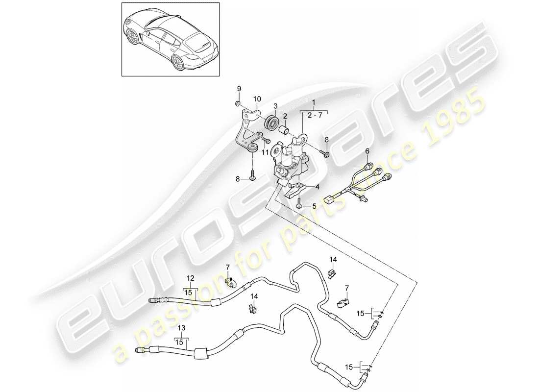 porsche 2010 (panamera 970) schéma des pièces du stabilisateur