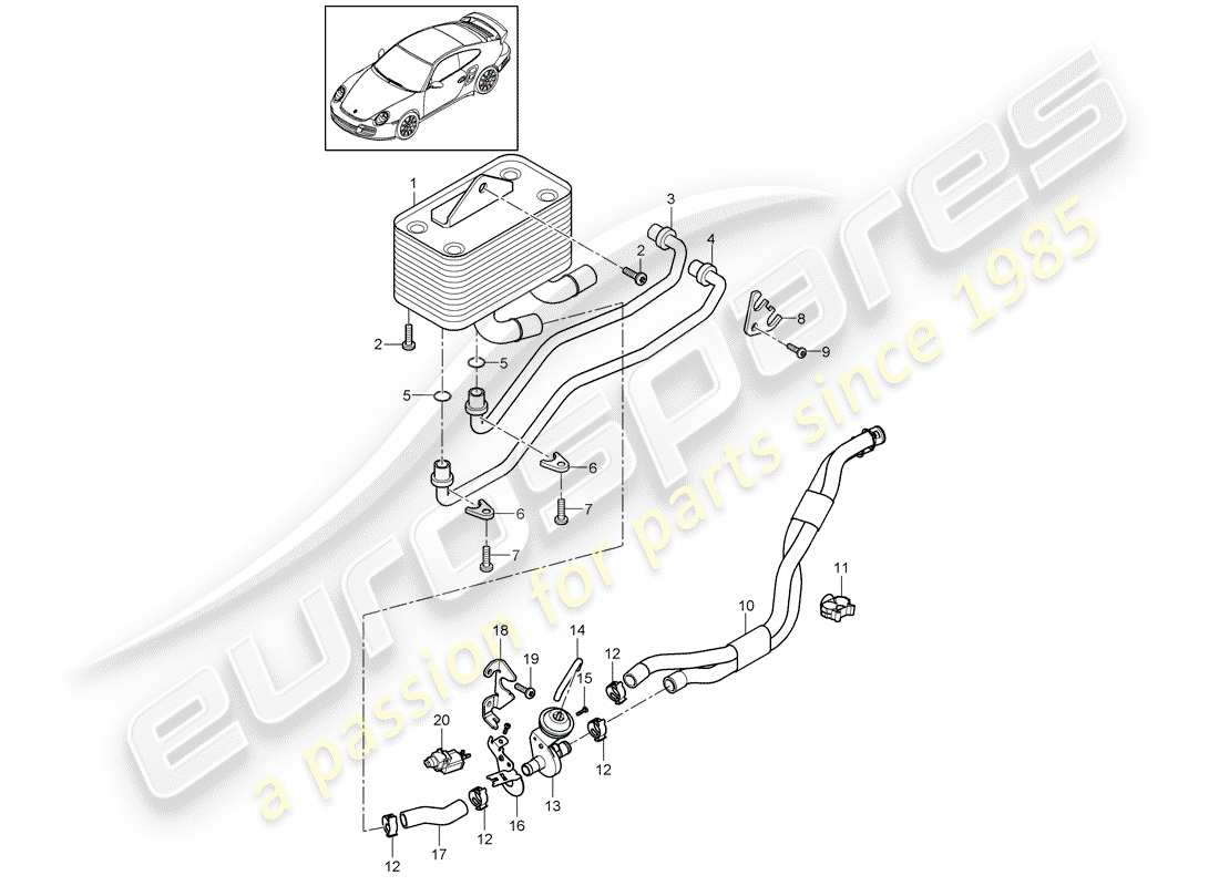 porsche 2011 (997-2 turbo / gt2 rs) -pdk-diagramme des pièces