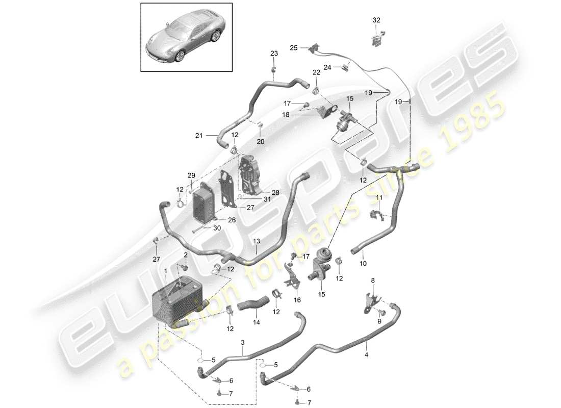 porsche 2017 (991-2) -pdk-diagramme des pièces