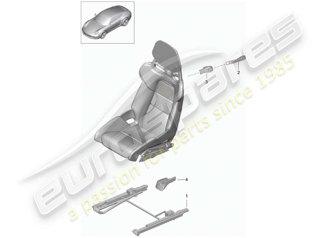 porsche 2015 (991-1) seat schéma des pièces