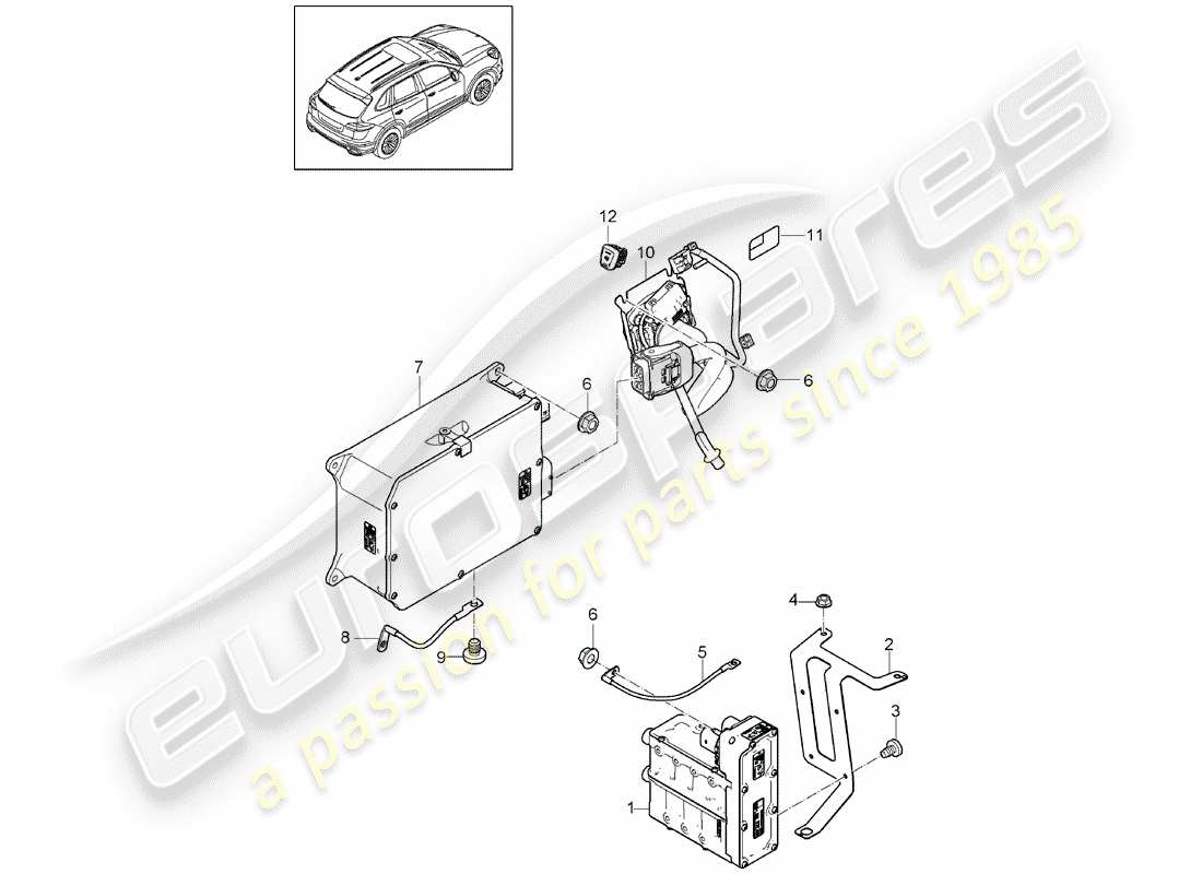 porsche 2011 (cayenne e2 92a) diagramme des pièces du noyau de chauffage