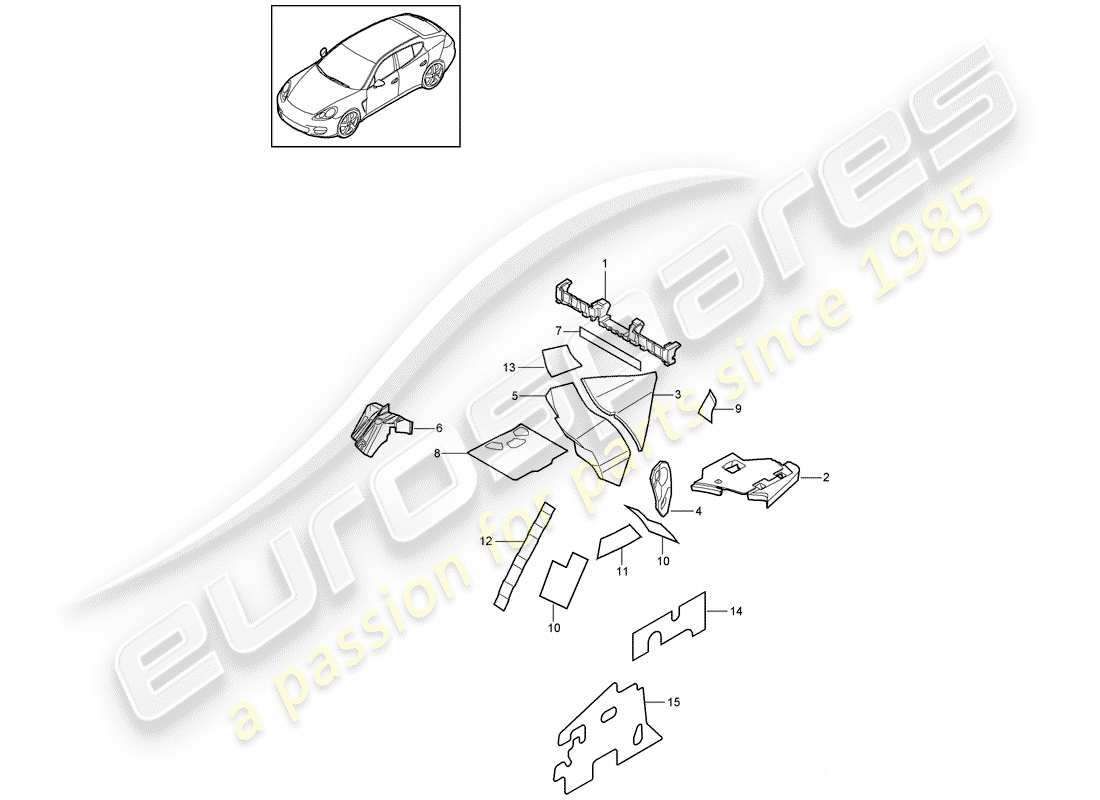 porsche 2011 (panamera 970) absorbeur de bruit schéma des pièces