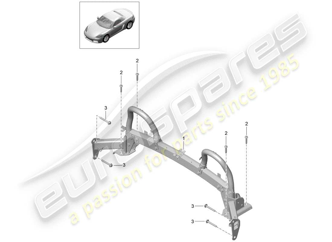 porsche 2020 (718 boxster) barre de rouleau schéma des pièces