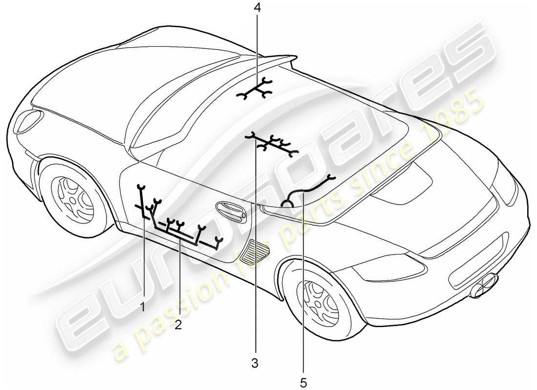porsche 2009 (987 boxster) faisceaux de câbles schéma des pièces