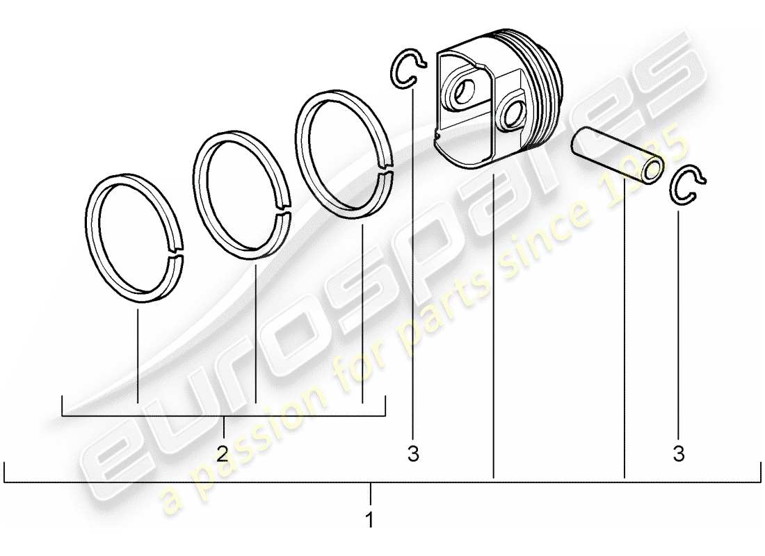 porsche 2007 (987 cayman) schéma des pièces du piston