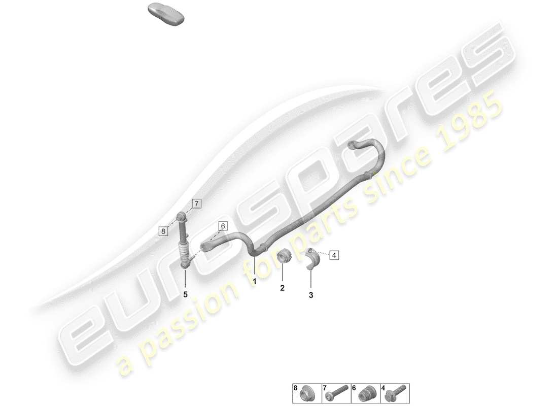 porsche 2019 (992-1) schéma des pièces du stabilisateur