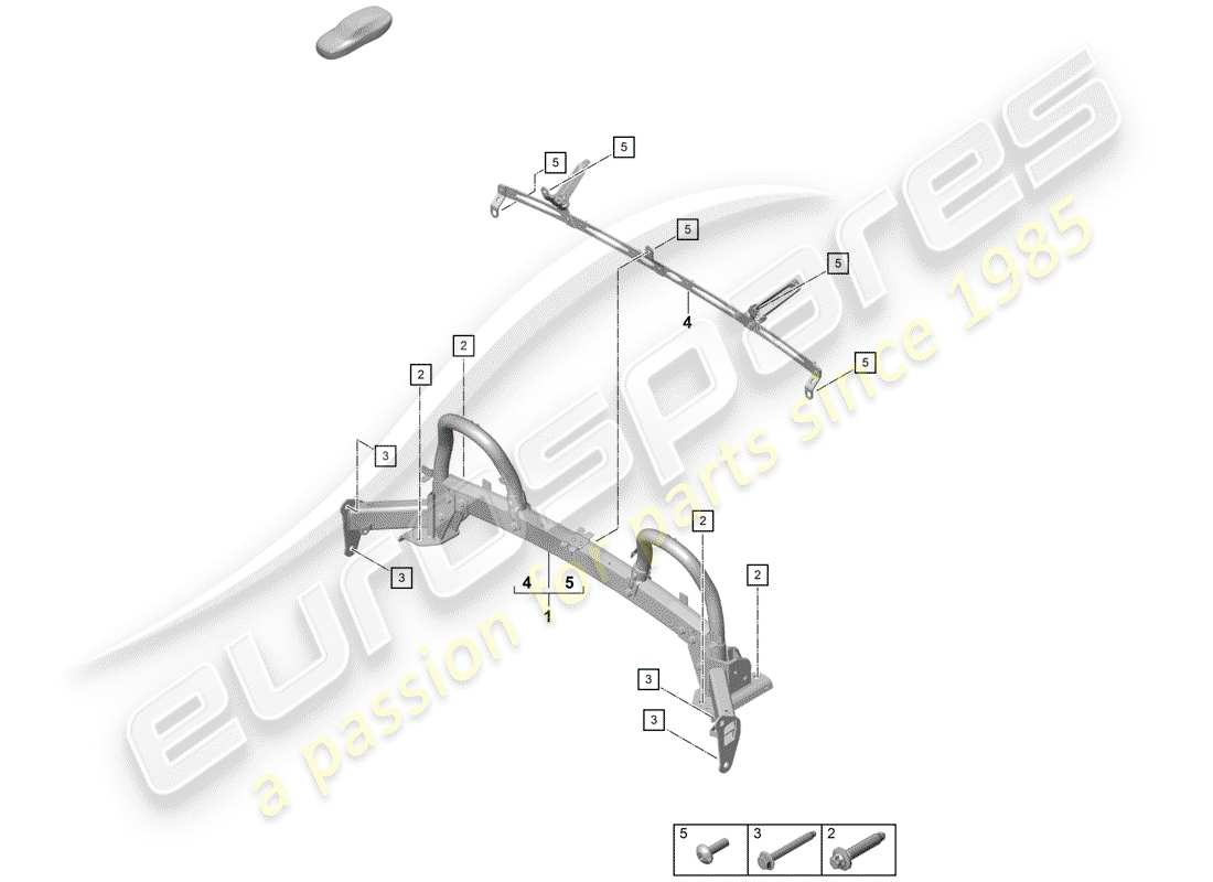 porsche 2019 (718 boxster spyder) roll bar schéma des pièces