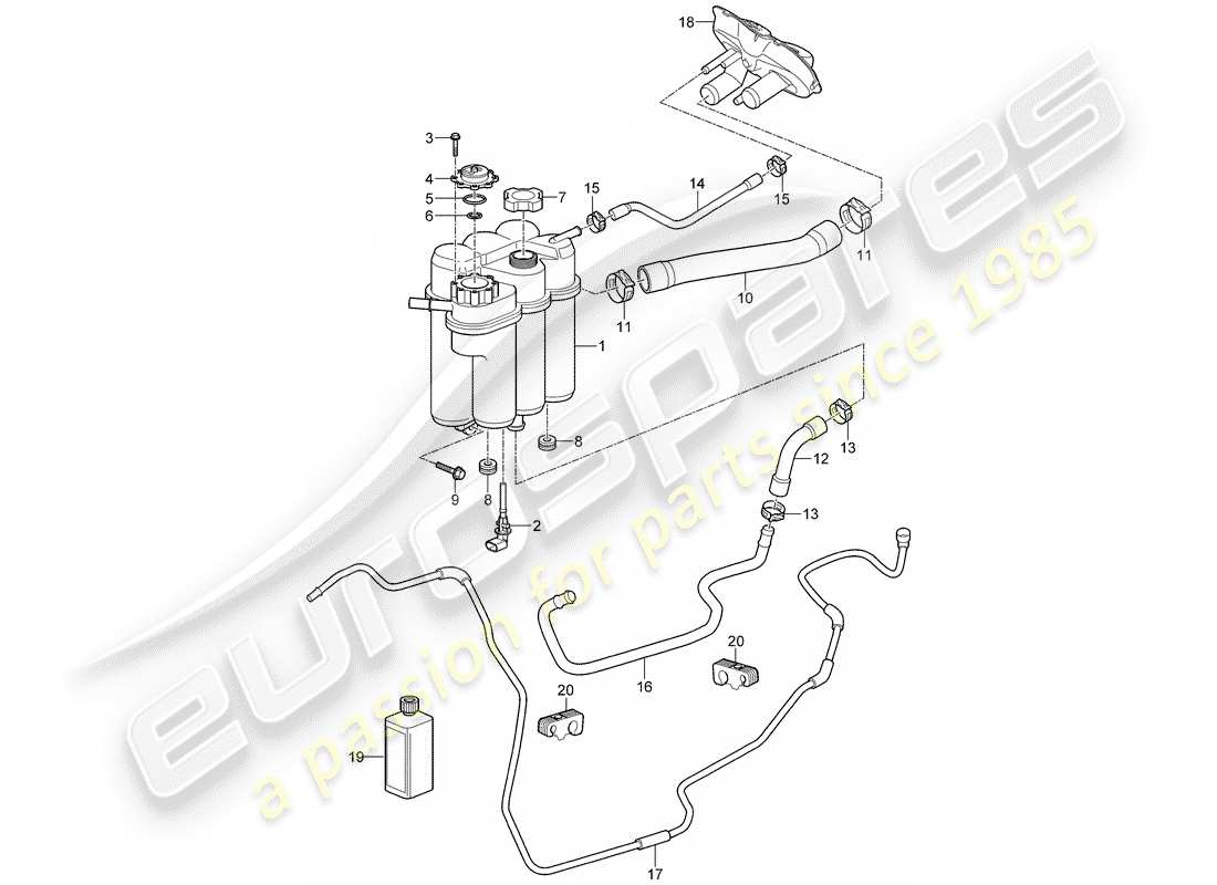porsche 2008 (987 cayman) refroidissement par eau 4 schéma des pièces