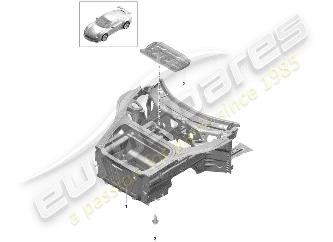 porsche 2019 (991-2 r/gt3/rs) schéma des pièces front end