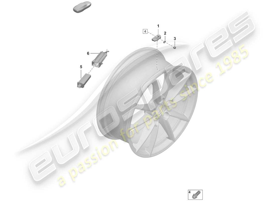 porsche 2019 (992-1) système de contrôle de la pression des pneus schéma des pièces