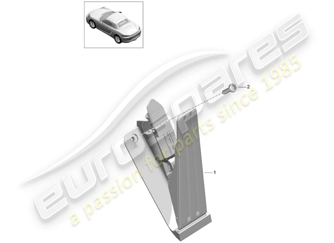 porsche 2020 (718 boxster) frein et acc. ensemble de pédales schéma des pièces