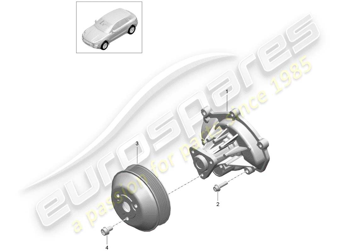 porsche 2014 (macan) pompe à eau schéma des pièces