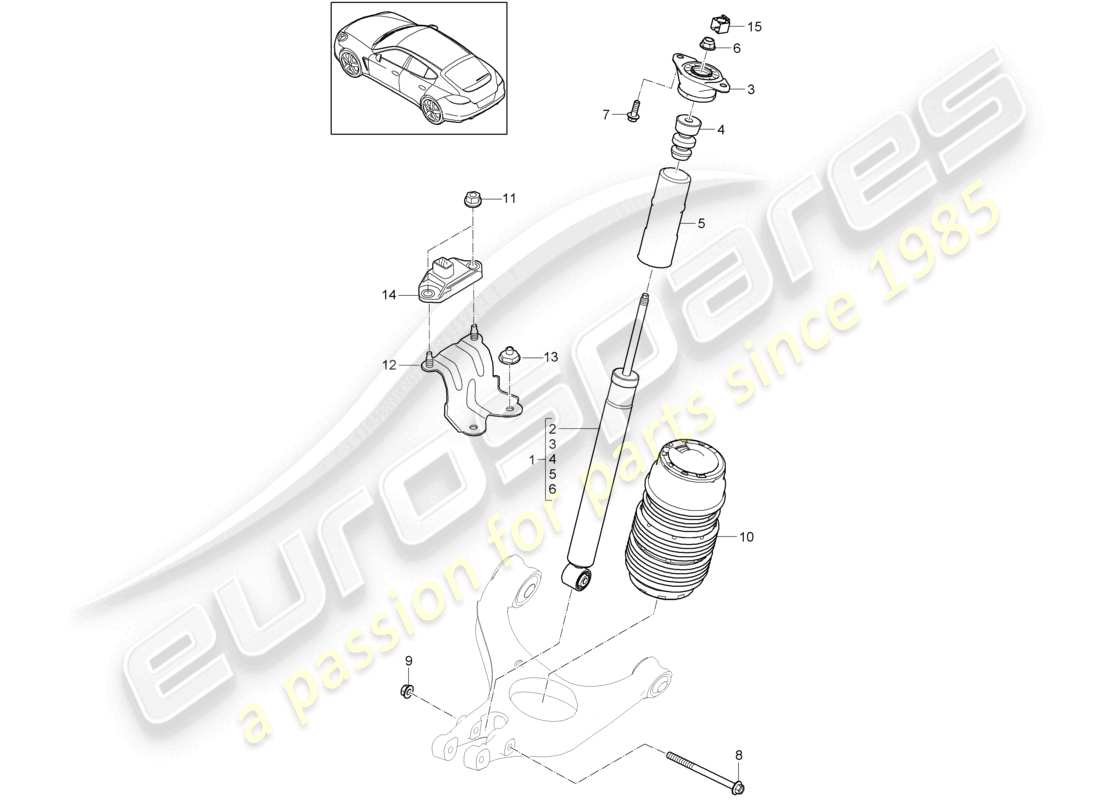 porsche 2010 (cayenne e1 9pa) suspension amortisseurs schéma des pièces