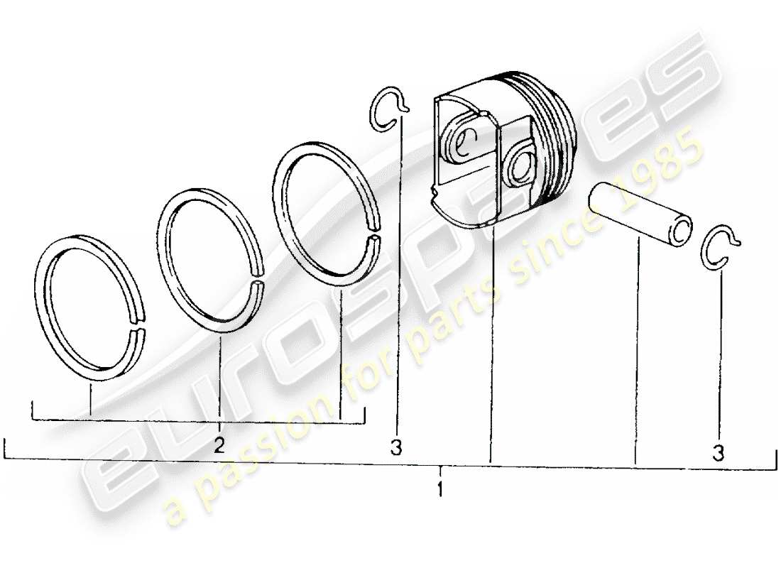 porsche 1997 (986 boxster) piston schéma des pièces