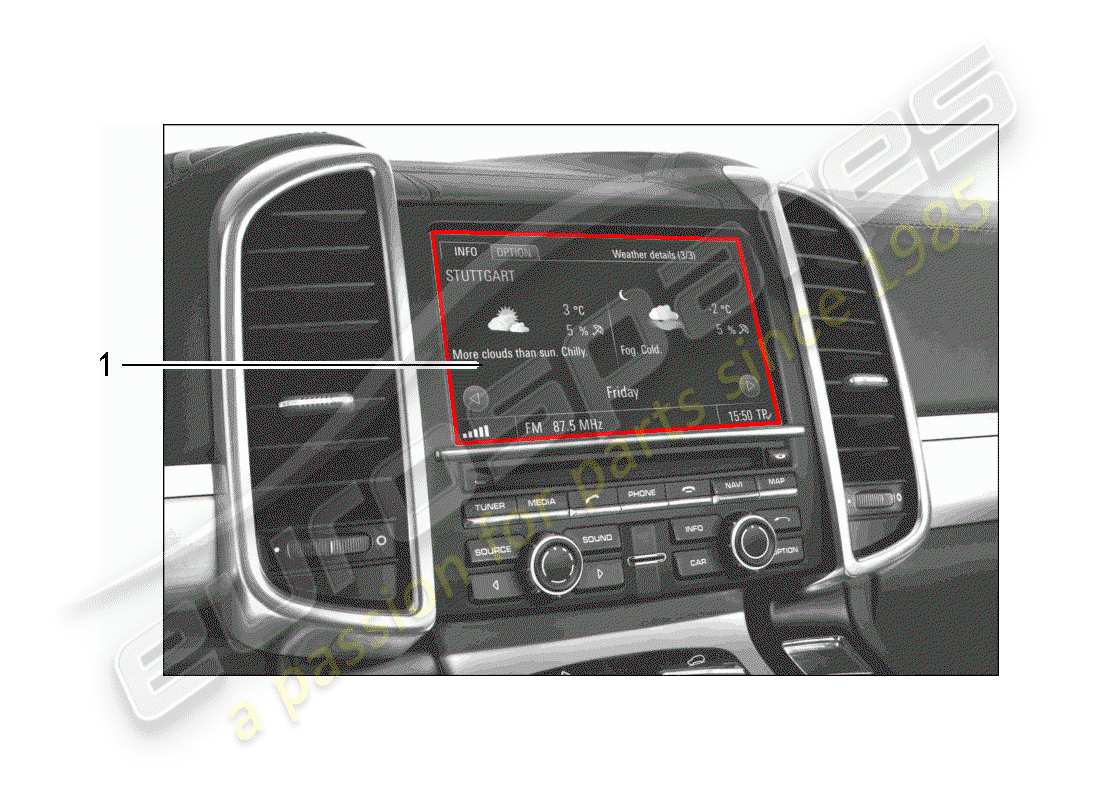 porsche 2016 (tequipment cayenne) kit d'installation schéma des pièces