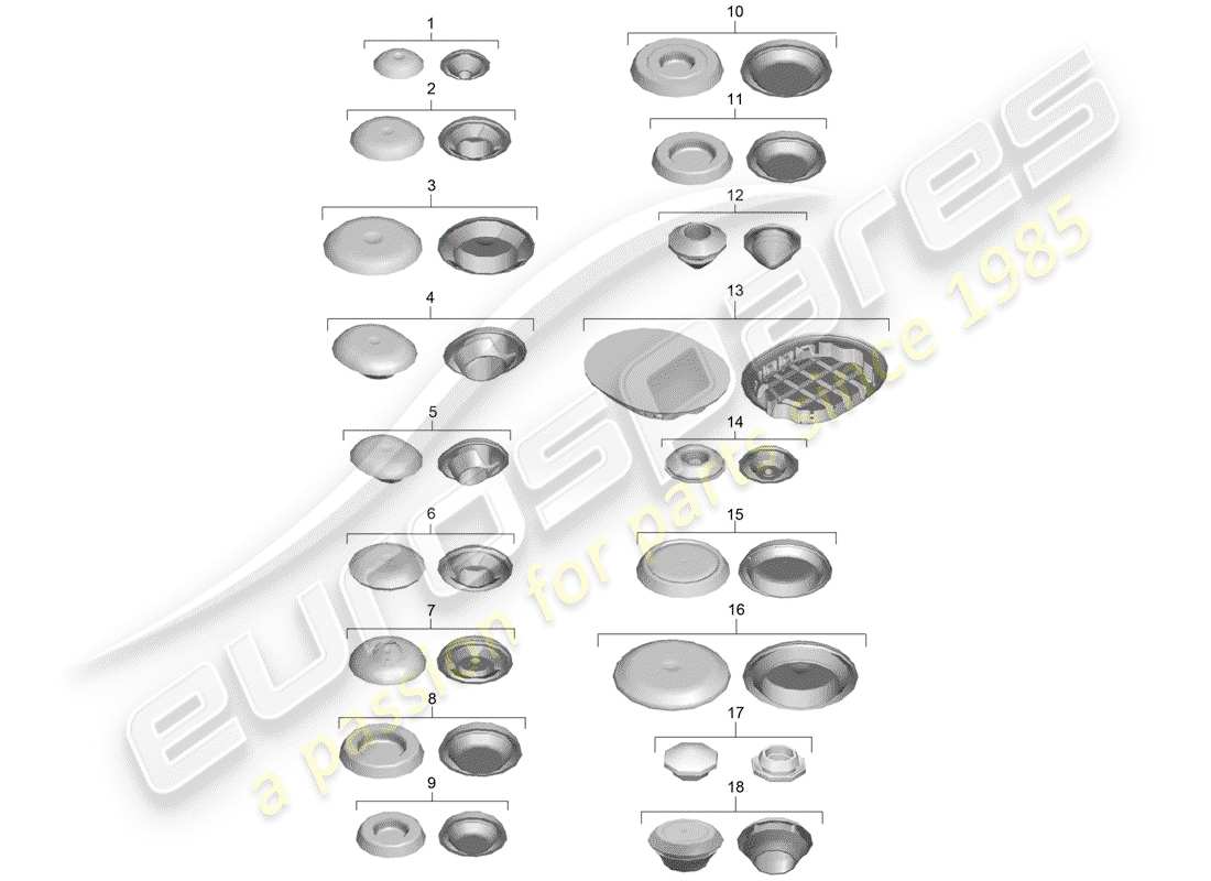 porsche 2018 (718 cayman) diagramme de pièce de prise