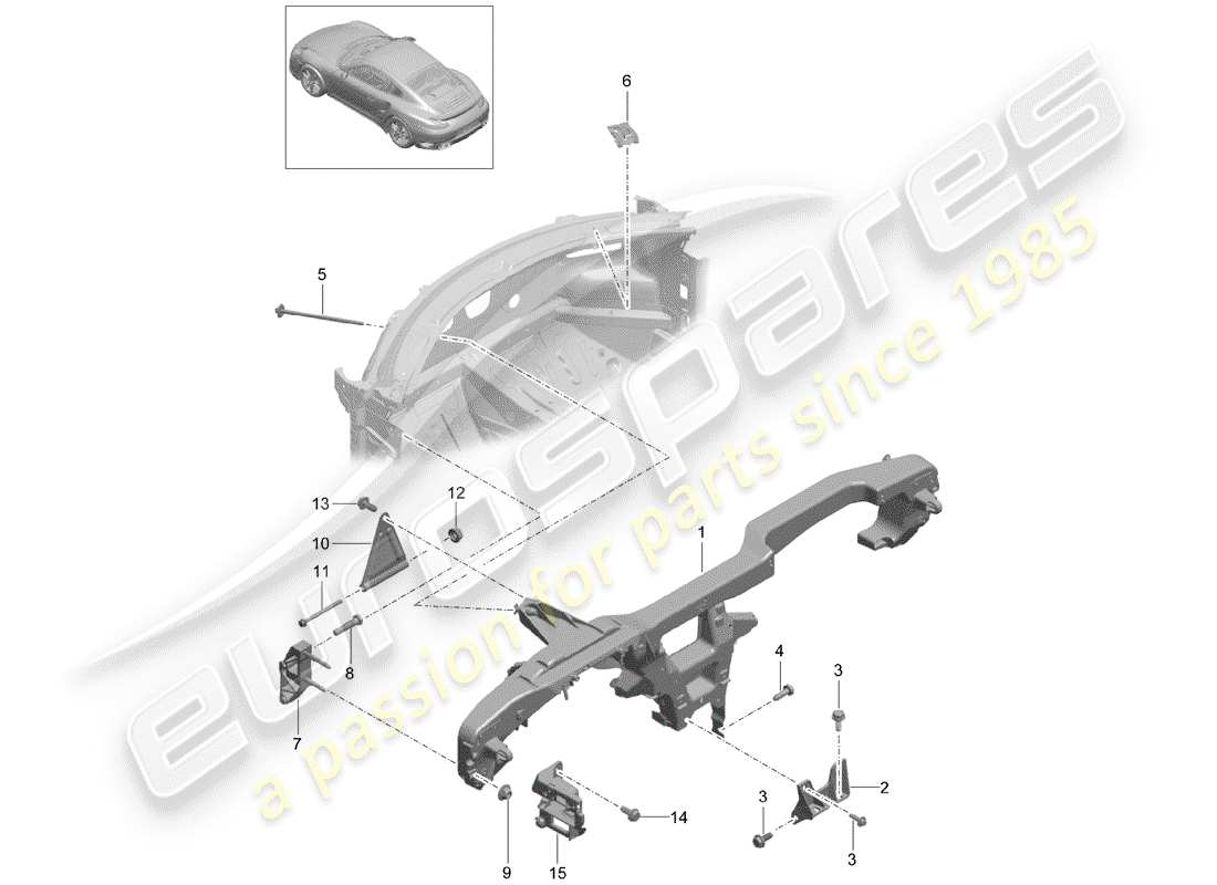 porsche 2020 (991-2 turbo) cadre de retenue schéma des pièces