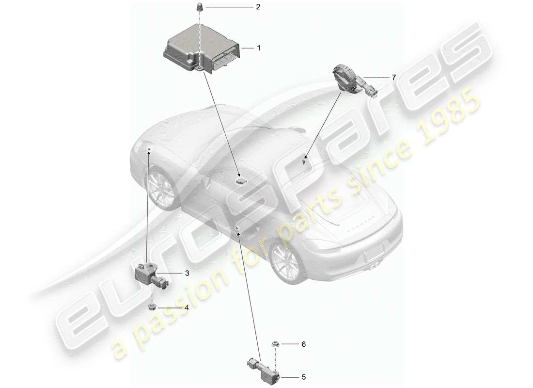 porsche 2015 (981 cayman) module de commande électronique schéma des pièces