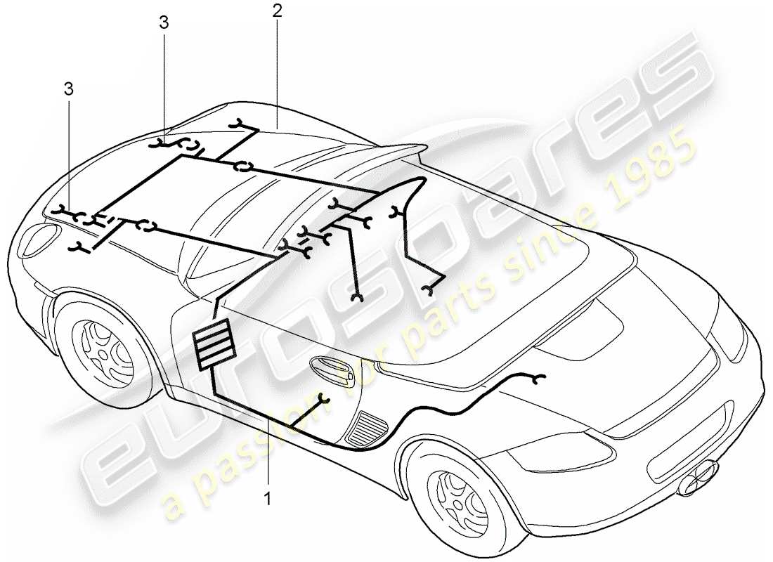 porsche 2011 (987 boxster) faisceau de câblage schéma des pièces